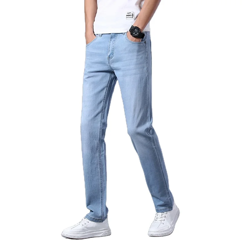 

Purple wind Men Boy New denim jeans high street hip hot plus size from 28 to 40 men jeans, Lighter blue