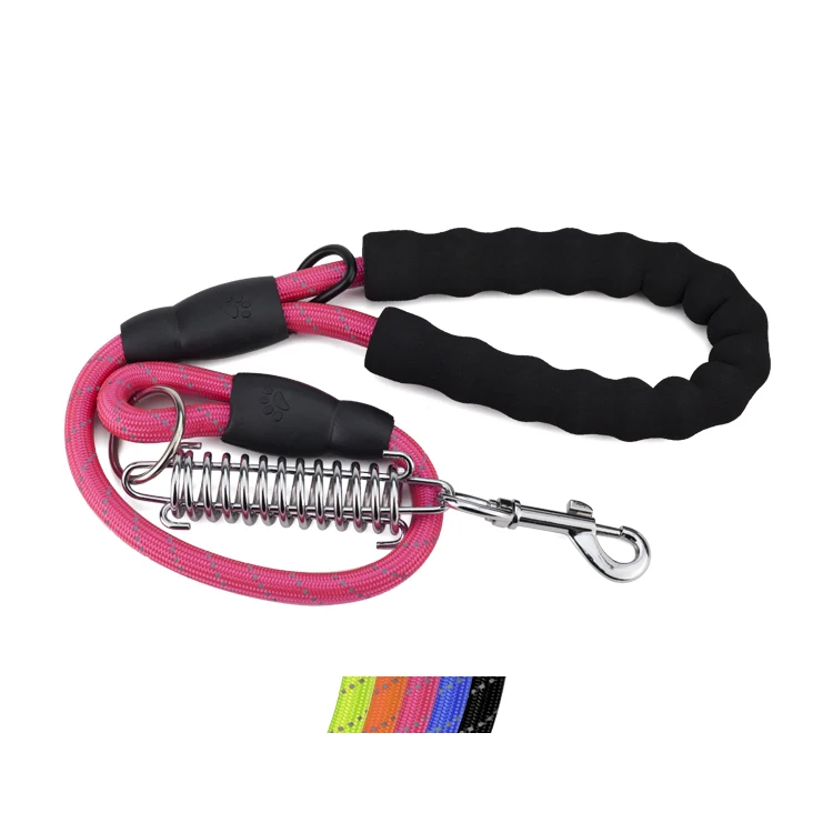 

Custom Jogging Pet Accessories Large Strong Dog Nylon Braided Buffer Reflective Slip Leash