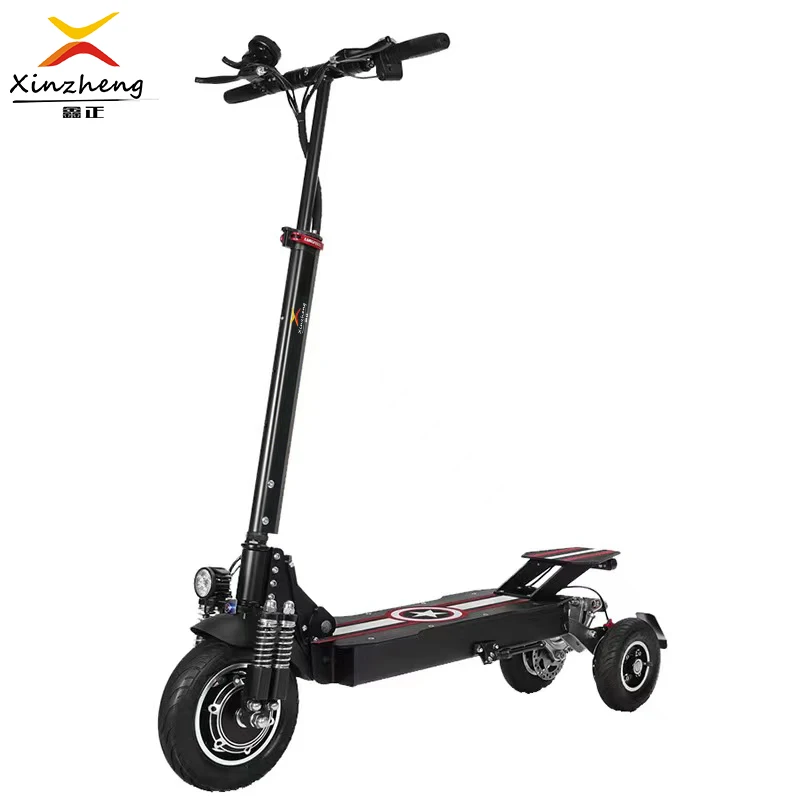 

10 Inch Fat Tire Electric Scooter Long Range 45km New Electric Scooter Portable and foldable with Back two rounds, Black customizable
