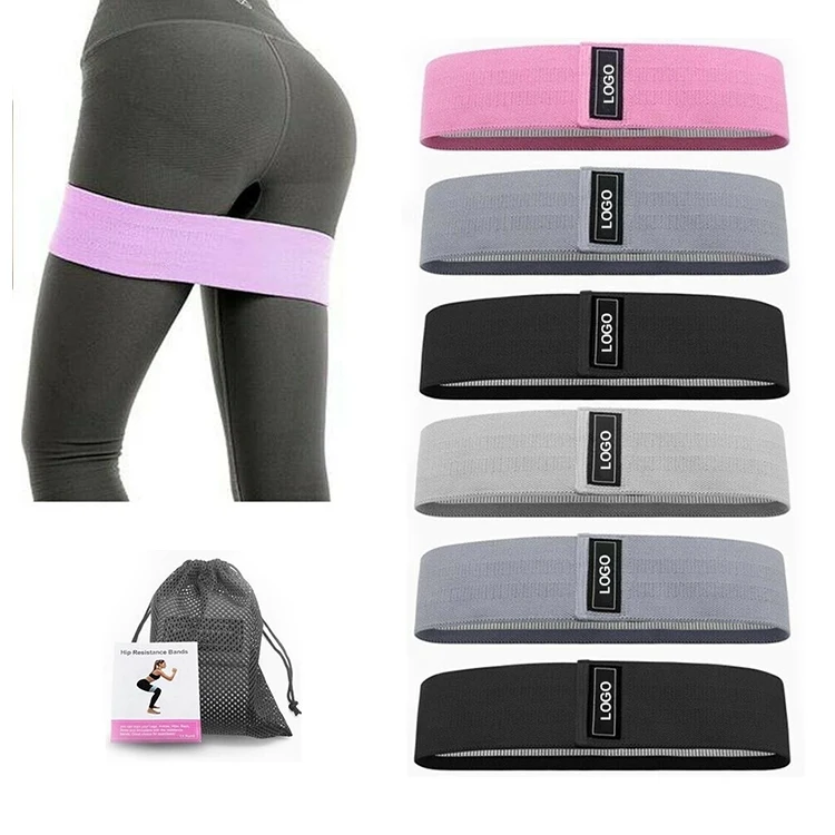

Custom logo circle loop training exercise band fabric hip flute trust circle gym yoga band home