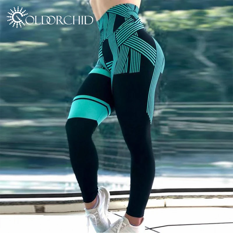 

Sexy women high waisted print srunched tight butt-lifting yoga pants