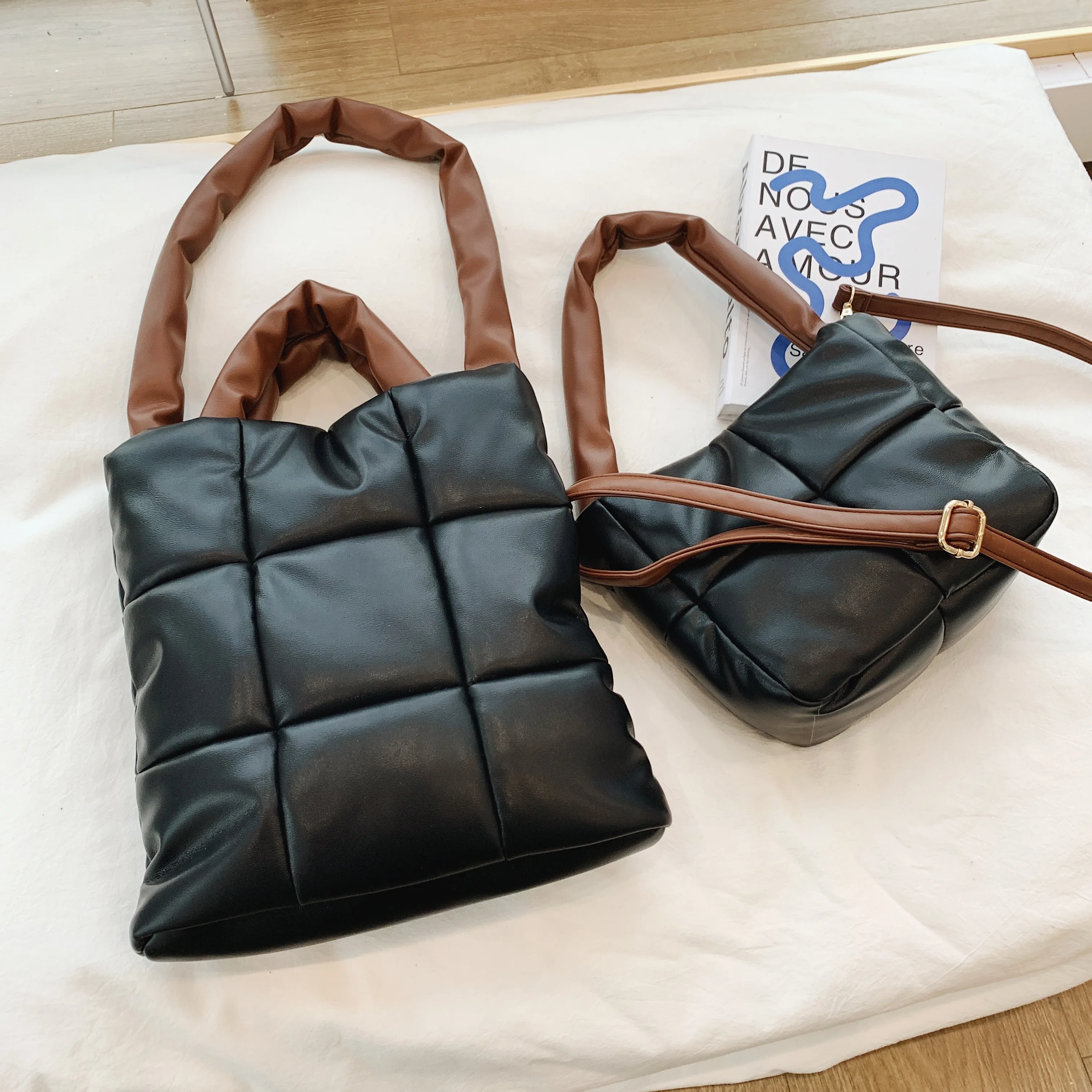

Designer New Fashion High Quality PU Leather Crossbody Lady Shoulder Bag Women Bucket Tote Bag, 12kinds