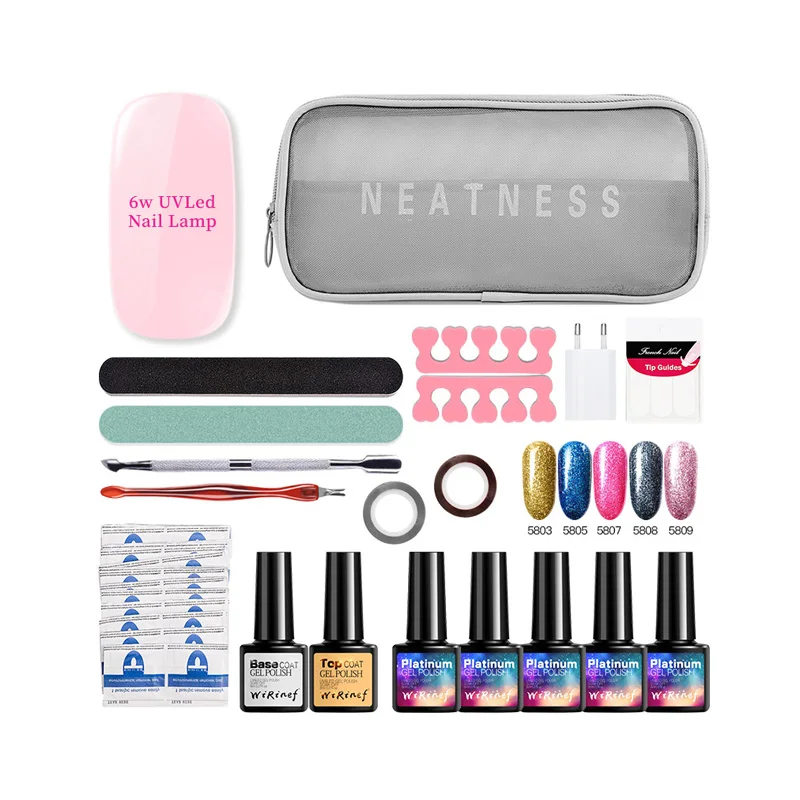 

Nail Gel Varnish Polish Manicure set UV LED Lamp Machine nail kit tools Bag wholesale price dropshipping, Customised