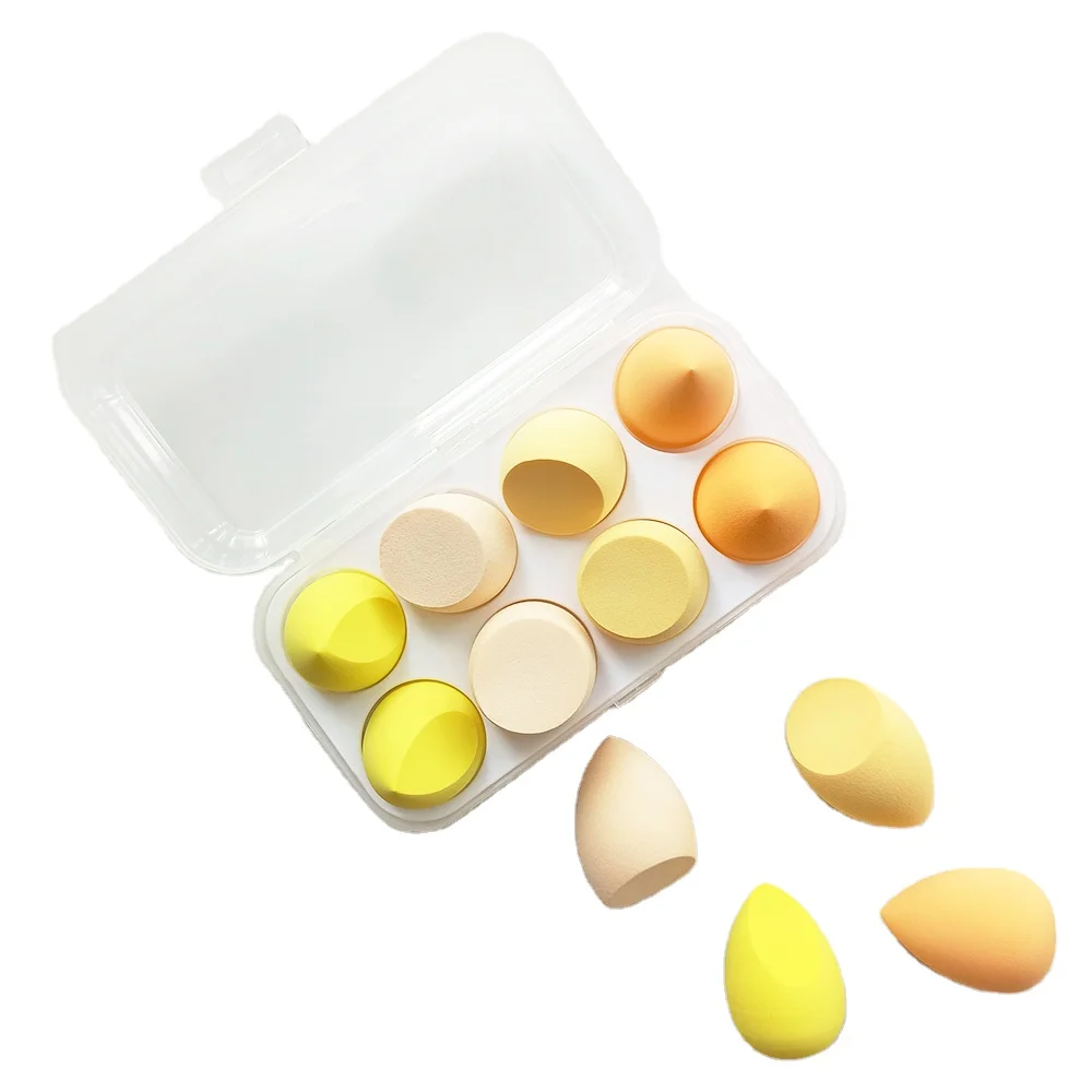 

Beaumaker Custom Beauty Sponge Make Up 8pcs Cosmetics Powder Puff Latex Free Makeup Sponge Blender With Packaging Box, Multiple colors