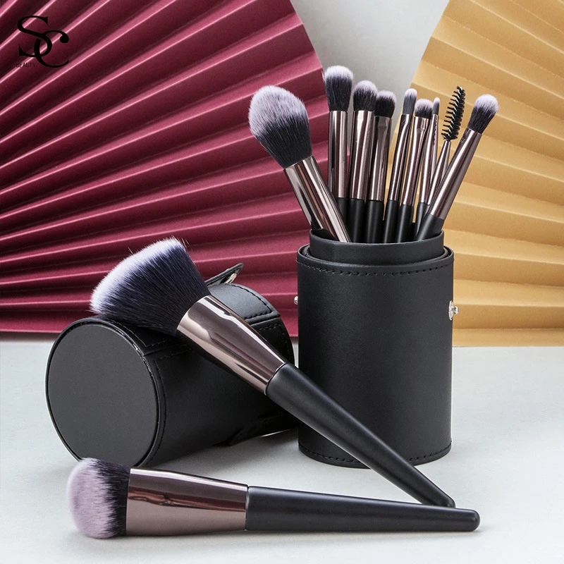 

crystal brush makeup set complete makeup brush set gold makeup brush box, Black color