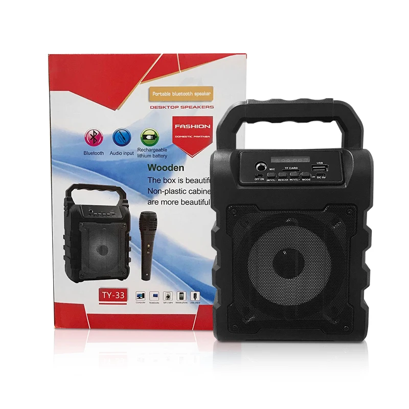

Wireless Rechargeable Karaoke Portable Subwoofer Speaker With Handle Mini Speaker