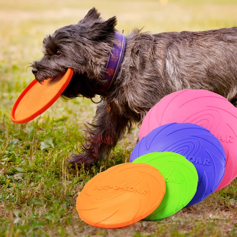 

Outdoor Silicone Soft Training Dog Flying Bite Resistant Silicone Pet Flying Training Toy Durable Interactive Dog Flying Discs