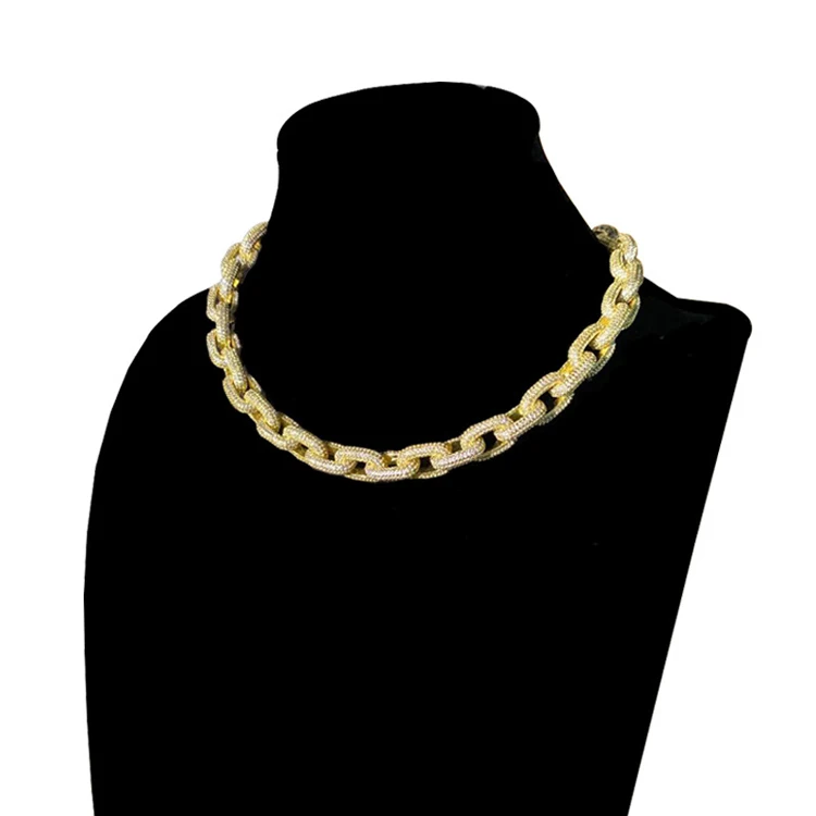 

Drop Shipping Wholesale Ice Jewelry Gold Heavy Duty Lock Chain Necklace