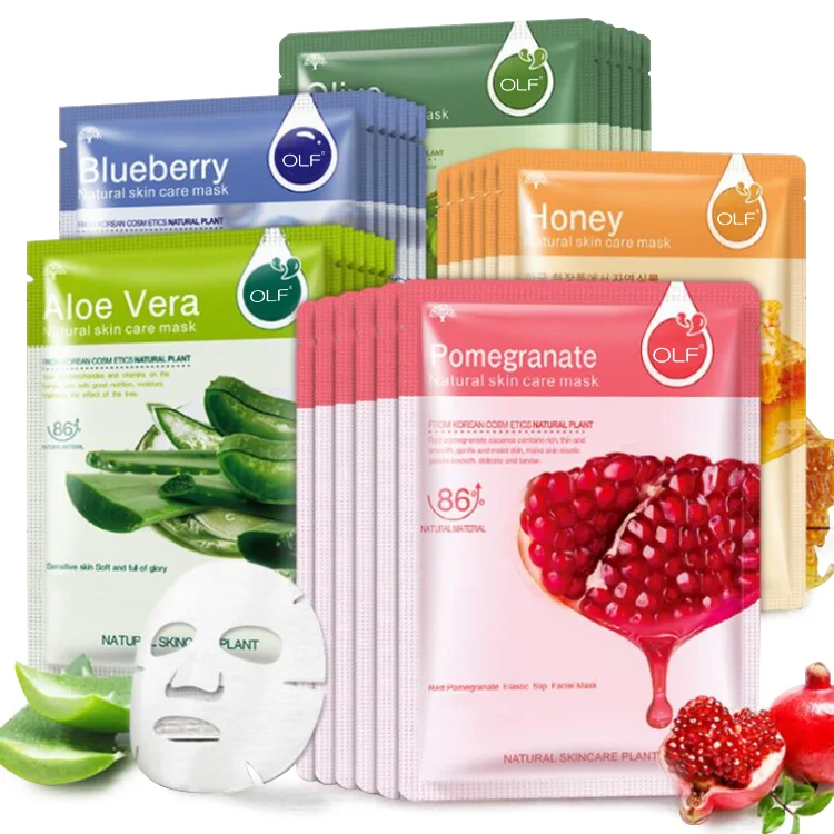 

Private Label Moisturizing Hydrating 6 Types Plant Extract Skin Care Facial Mask, Customized color