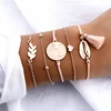 Wholesale charm Boho fringed brand bracelet jewelry earth heart shell bead chain combination