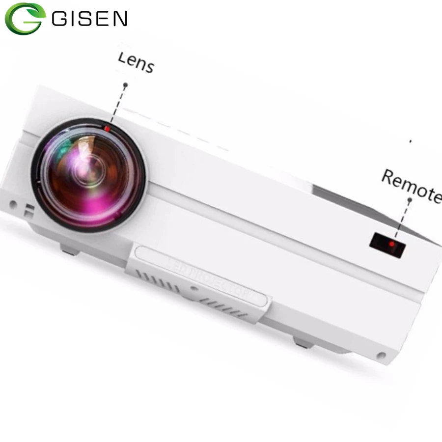 

Mini Full HD 1080P 3D 4K Home Theater Led Video Beamer Projector T26, Black/white