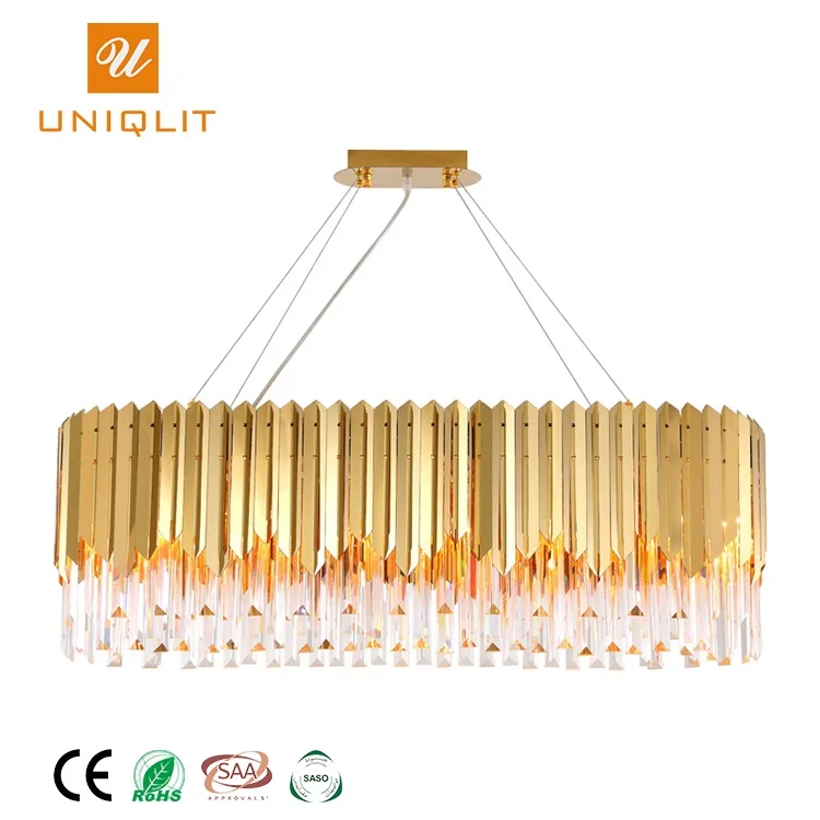 
European Style Indoor Lighting Hotel Modern Large Luxury LED Brass Crystal 8 Arms Chandeliers Pendant Lights 40W 