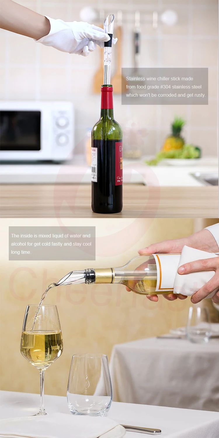 New Arrivals Red Wine Bottle Cooler Wine Chiller Stick Set And 3in1