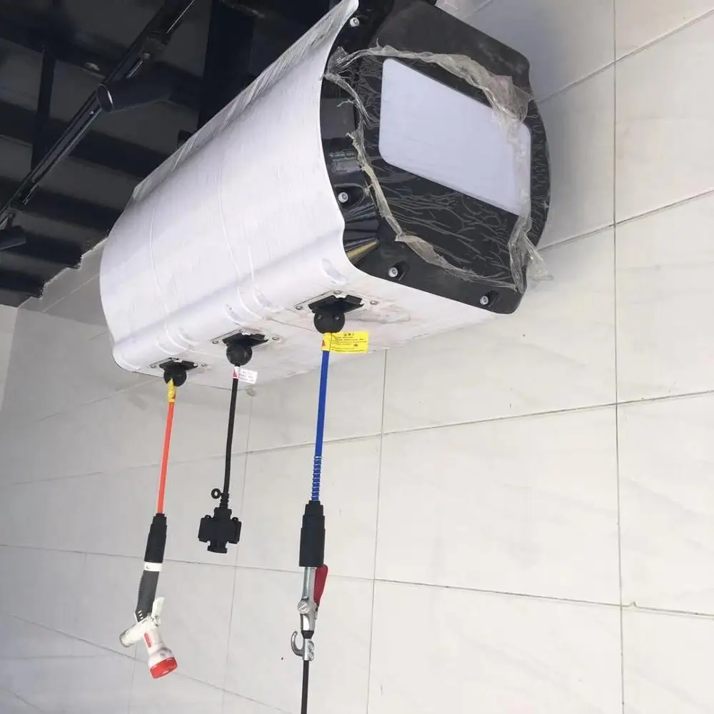 

Automatic retractable reel steamer foam recoil car wash water hose, Black