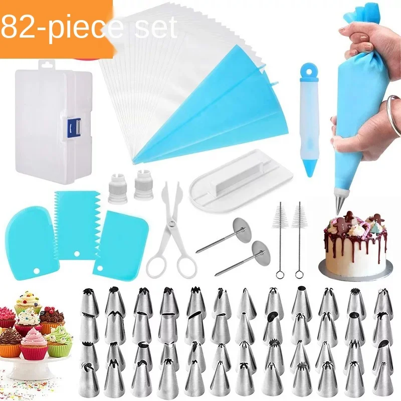 

82 pieces diy Cupcake Cookie decorating tips supplies kit & baking cake icing decorating tools set for amazon drop ship