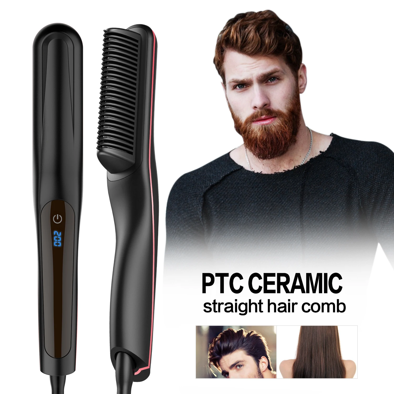 2021 Ce Rohs Fcc New Product Ideas Beard Straightener For Men Ionic ...