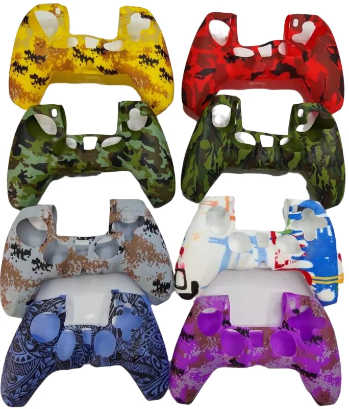 

For PS5 High Quality For PS5 Silicon Case Camo Protective Rubber Case Silicon Cover Skin Cover Grip Controller Army, As the picture