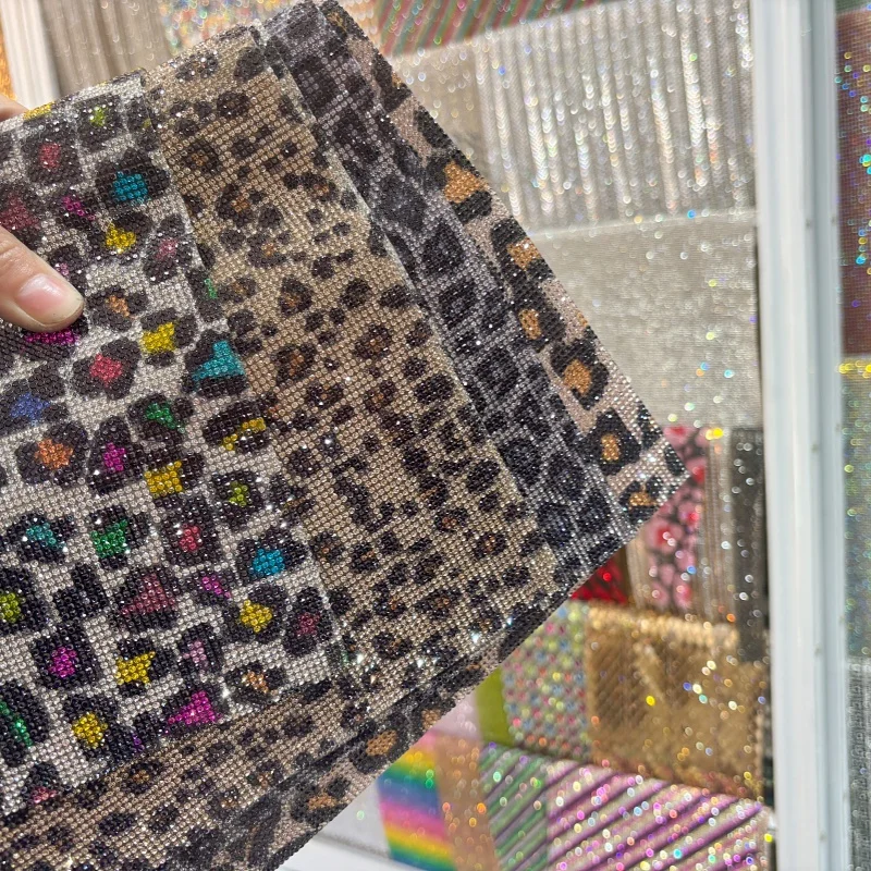 Wholesale Rhinestone Sheet Crystal Diamond Leopard Pattern Diamond Rhinestone Self-Adhesive Sheet DIY Decoration
