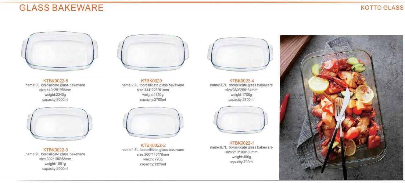 High borosilicate Wholesale market baking dish glass bakeware glass food container