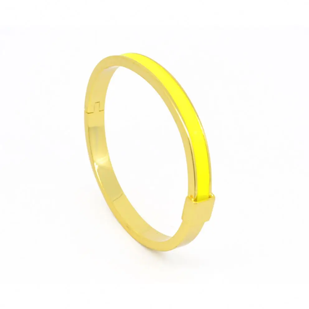 

Funbead Retro Belt Precise Jewelry 24K Gold Plated Copper Oil Drip Widecharm Bangle Bracelet, Glod