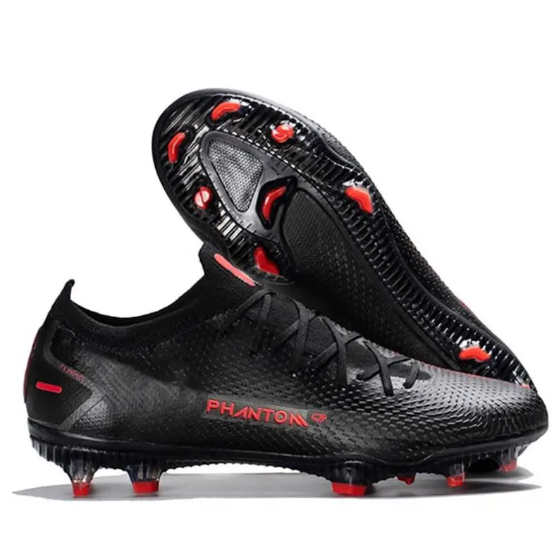 

High quality sport shoes football boots drop shipping FG spikes low ankle cleats black shoes branded shoes