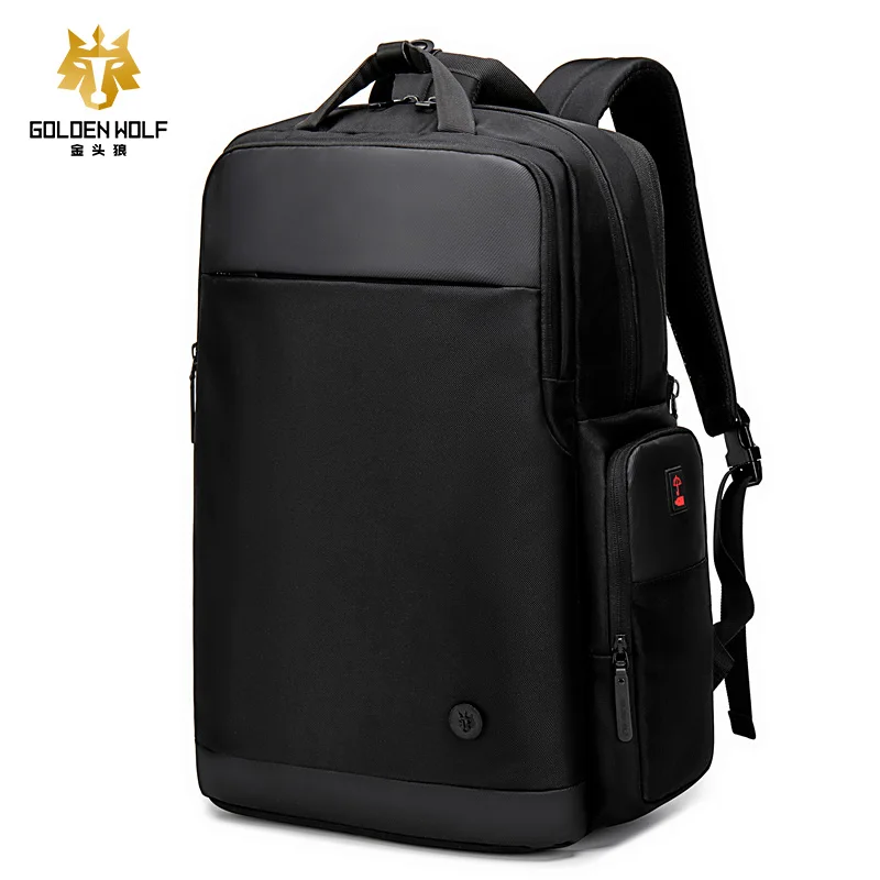 

Golden Wolf New laptop backpack for mens backpack bag manufacturer school business bag 15.6 inches, Black/red/grey