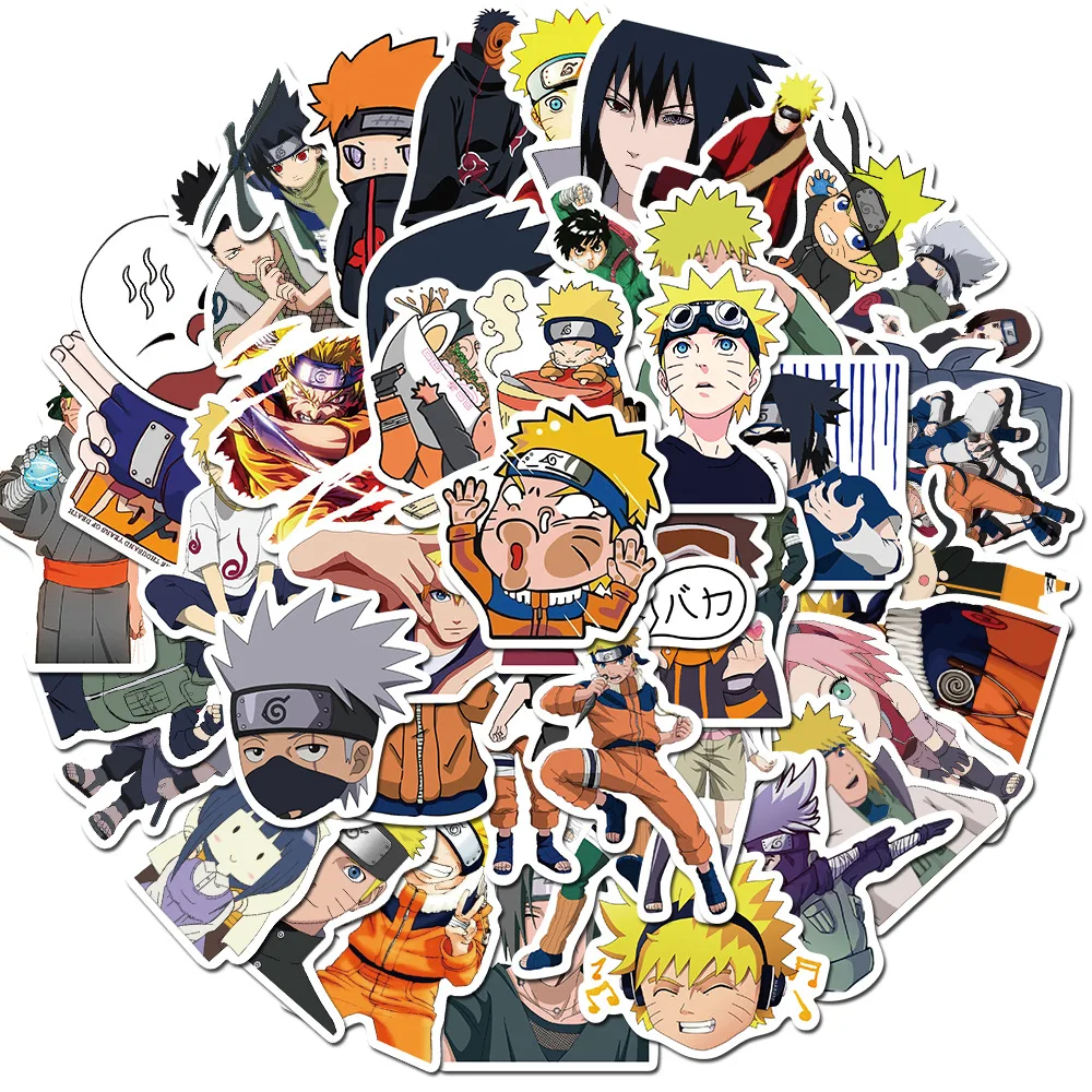 Naruto Stickers 50pcs Anime Waterproof For Decal Laptop Water Bottle Car Cup Computer Guitar