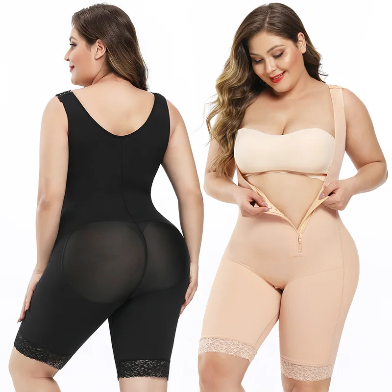 

Women plus size slimming full body shaper shape wear colombianas shapewear best colombian fajas, Nude, black