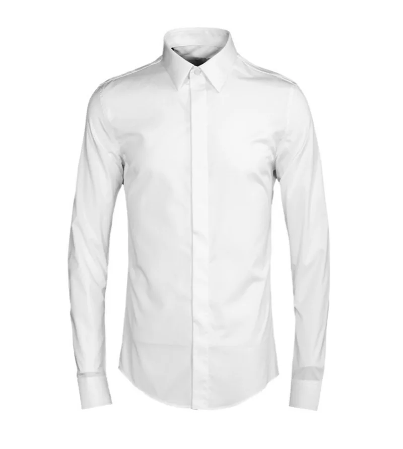 

White Men's Shirt European and American Style Fashion Shirt in stock