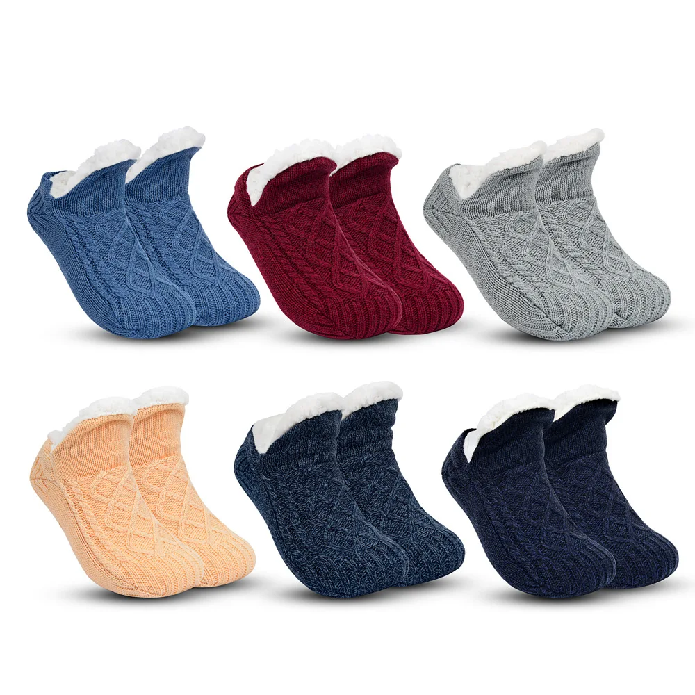 

Jingwen OEM winter velvet thickened warm anti-slip floor socks