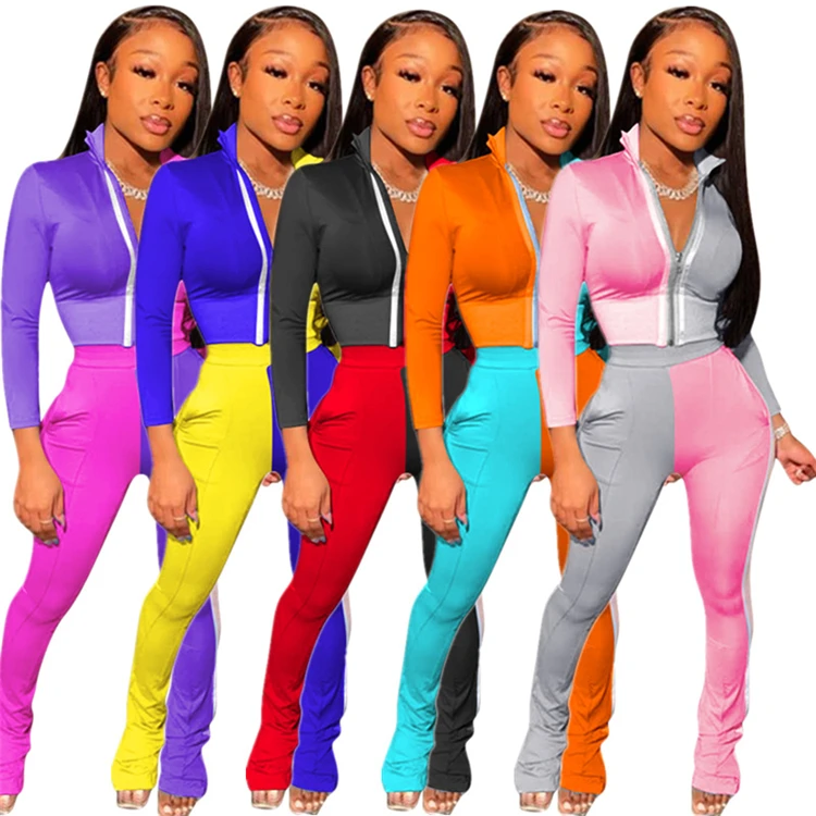 

EB-2082817 Sports suits women 2 piece sets long sleeves casual trackwear clothing