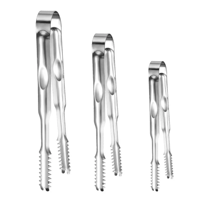 

Hotel bar use Stainless steel ice food Tongs long and short size, Silver