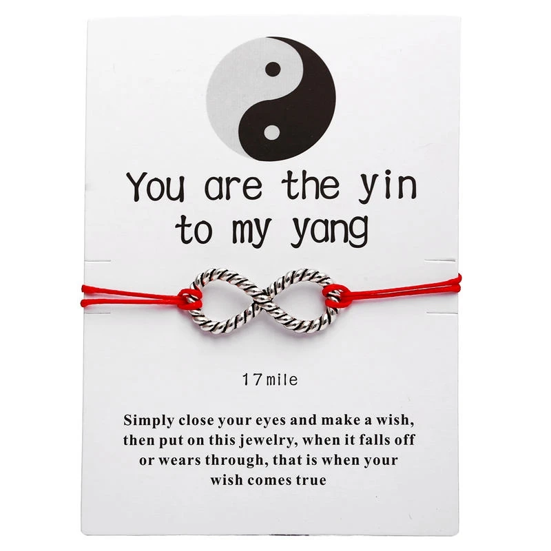 

Popular Antique Silver Plated Bracelets 8 Charm Handmade Red Rope Bracelet for Couple and Friendship, Gold
