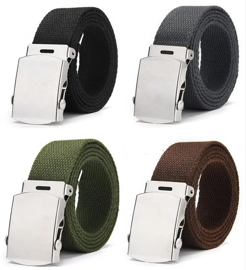 优质帆布豪华战术军用皮带腰带户外训练带金属扣