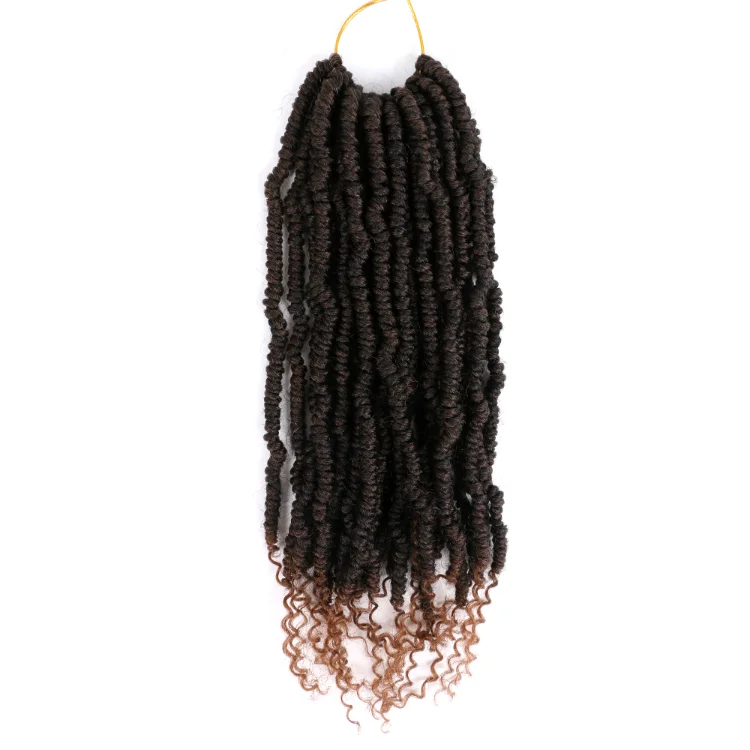 

14-18 Inch 24 Strands/pieces Wholesale Synthetic Pre-looped Fluffy Bomb Twisted Hair Braids Bomb Twist Crochet Hair