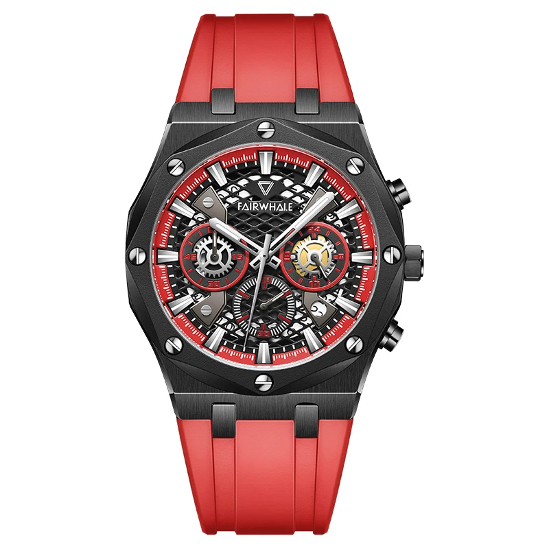 Fairwhale Custom Fashion Men Wrist Watch 3ATM Waterproof New Arrival Three Eyes Chronograph Quartz Watches