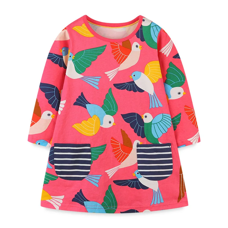 

spring autumn new cartoon girls long sleeved dress cotton children boutique girl dresses