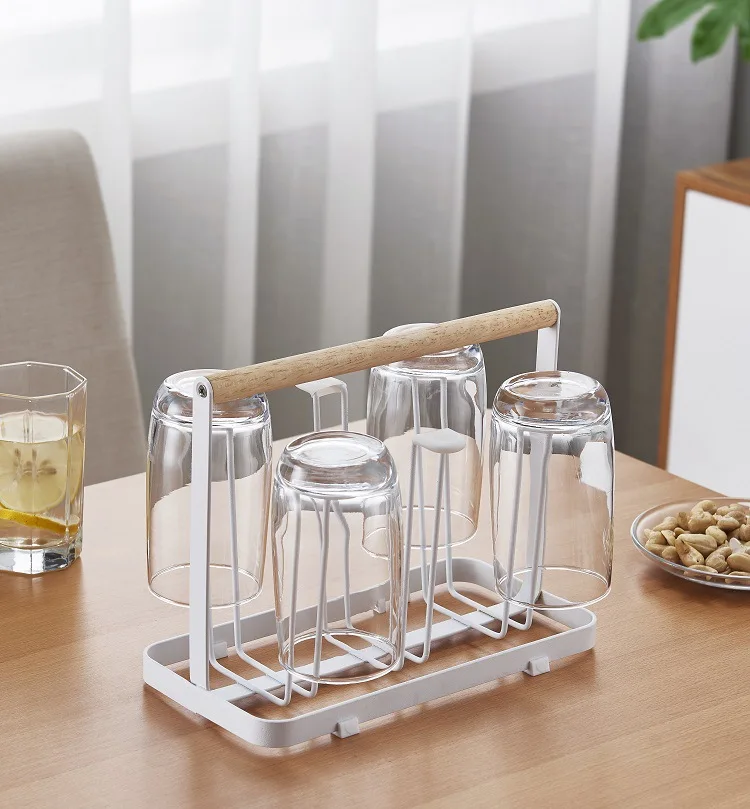 Japanese-style Cup Holder Drinking Glass Mug Drainer Stand Holder Kitchen Cups