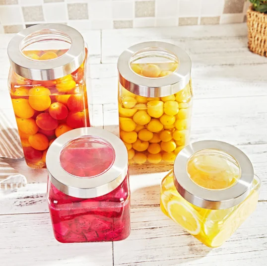 

Glass bottle household lemon sealed jar transparent fruit jar
