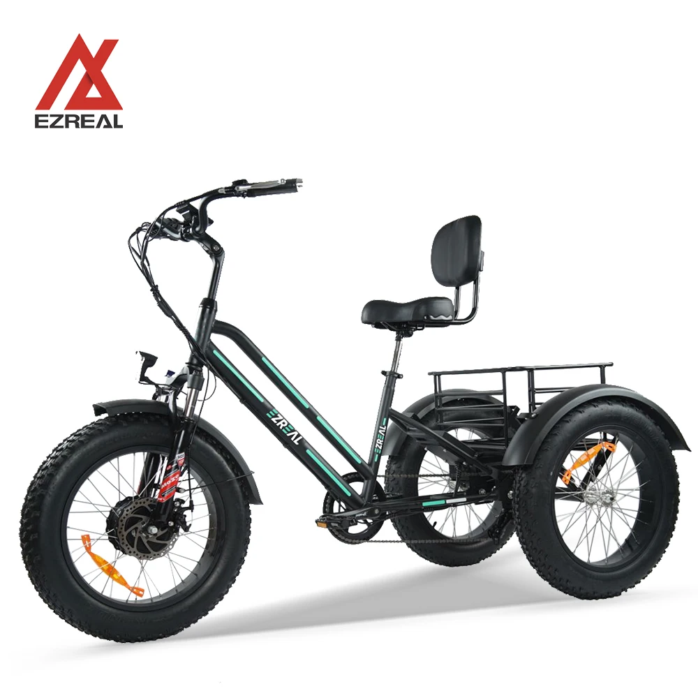 

EZREAL Factory Samples Stock Door To Door Shipping 3 Wheel Outdoor Electric Tricycle Delivery Bikes