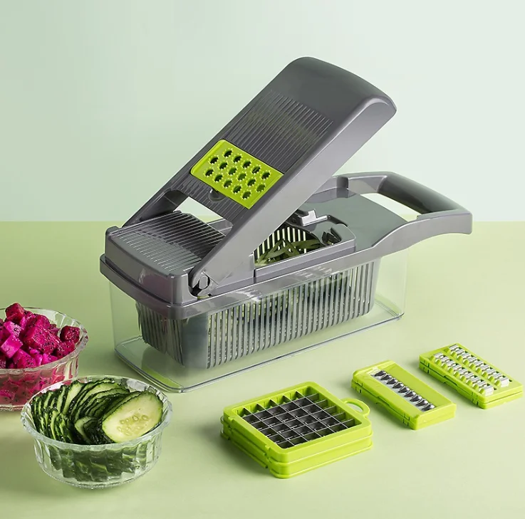 

Multifunctional Professional Vegetable Chopper Vegetable Cutter for Potato Shreds and Onions Custom Logo, White