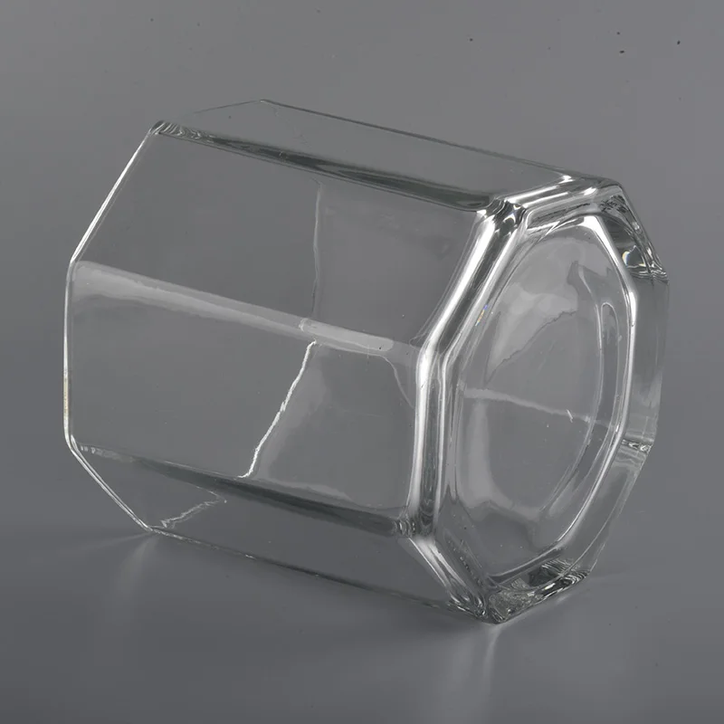 hexagonal glass candle jars with large capacity