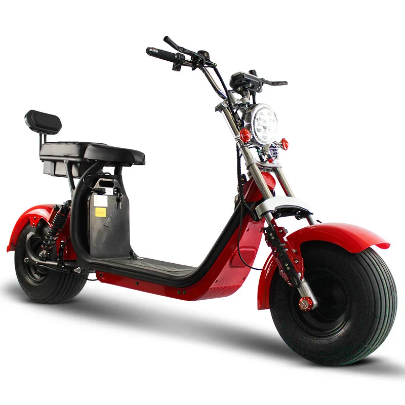 EEC COC European Warehouse Stock City coco 1500w Fat Tire Harleys Electric Scooters with EEC CityCOCO, Black