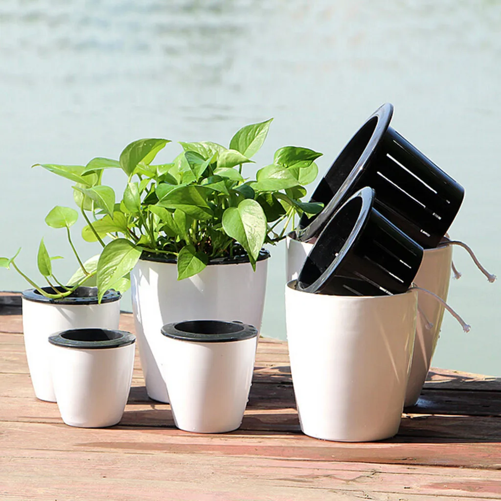 

Lazy Flower Pot Automatic Water Absorption Plastic Pot Green Plant Water Culture Automatic Water Absorption Plant Pot Garden