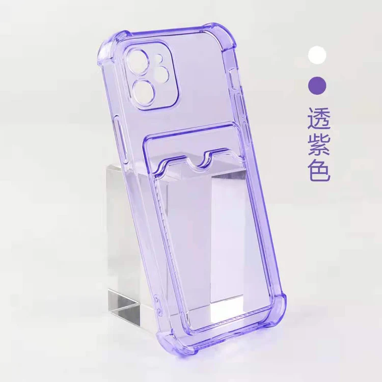 

Low MOQ Order Shockproof 1.5mm Airbag Card Slot Design Transparent Soft TPU Mobile Phone Cover Case For Iphone Xs Max