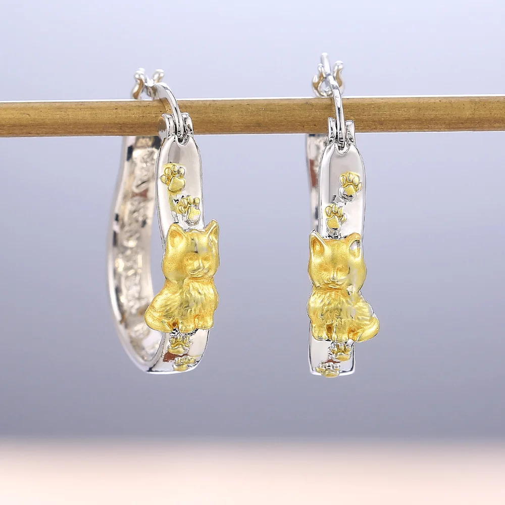

CAOSHI Jewelry Girls Ear Studs Birthday Gift Women Earrings Alloy Cute Animal Pet Earrings Lovely Cat Earrings For Women