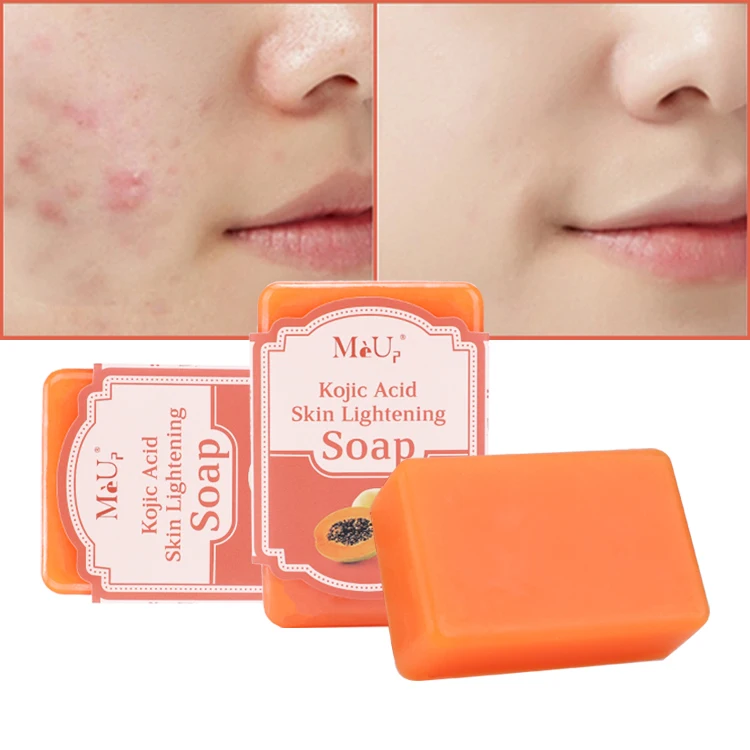 

Custom 110g Kojie San Soap Bath Toilet Soap Body Whitening Handmade Glycerin Papaya Kojic Acid Soap, Orange