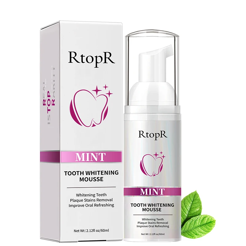 

RtopR Teeth Cleansing Whitening Mousse Removes Stains Whitening Oral Hygiene Mousse Toothpaste Whitening and Staining 60ml HH