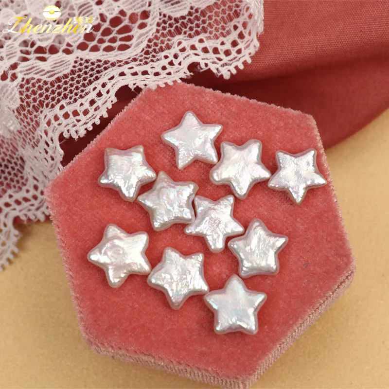 

Natural freshwater pearl bright pentagram baroque white star loose bead diy jewelry accessories wholesale