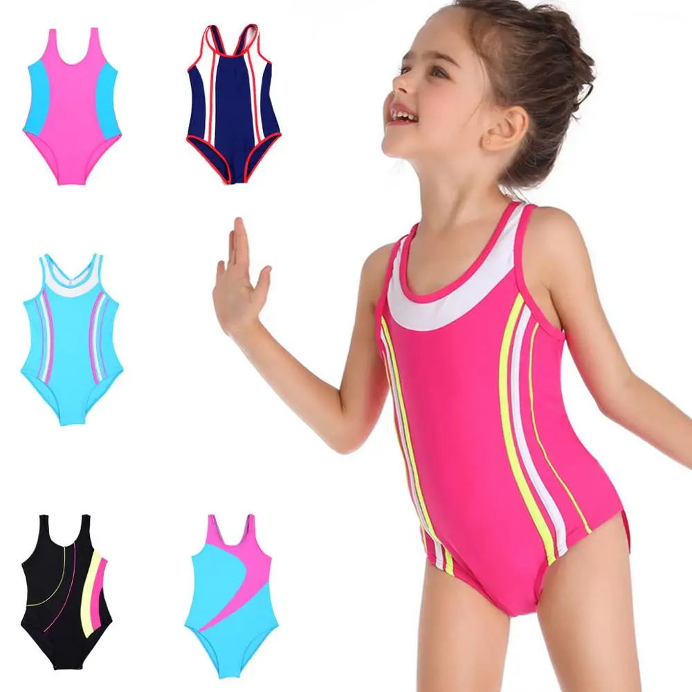 

2020 Hot Children Training Professional Racing Swimsuit Surf suit Kids Girl SwimwearToddler Bikini 6 7 8 9 10 11 12 Years Old